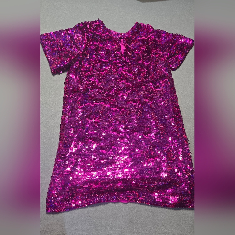 Anthropologie Verb By Pallavi Singhee Pink Sequin Shift Dress PTP 20 Length 35 - Picture 7 of 10
